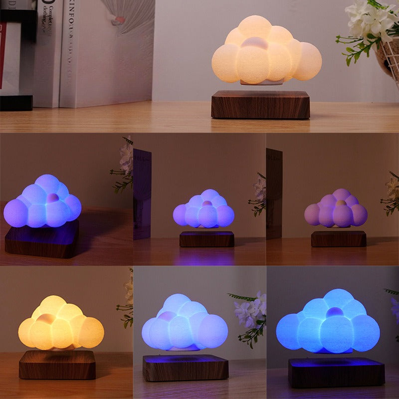 Magnetic Levitating Cloud Night Light | Anti‑Gravity Floating Cloud Ambient Lamp for Bedroom & Desk Decor