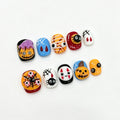 Spooky 3D Halloween Press On Nails | Pumpkin Spider Short False Nails