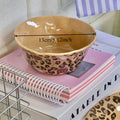 Cute Hello Kitty Leopard Print Ruffled Ceramic Rice Bowl Set of 2