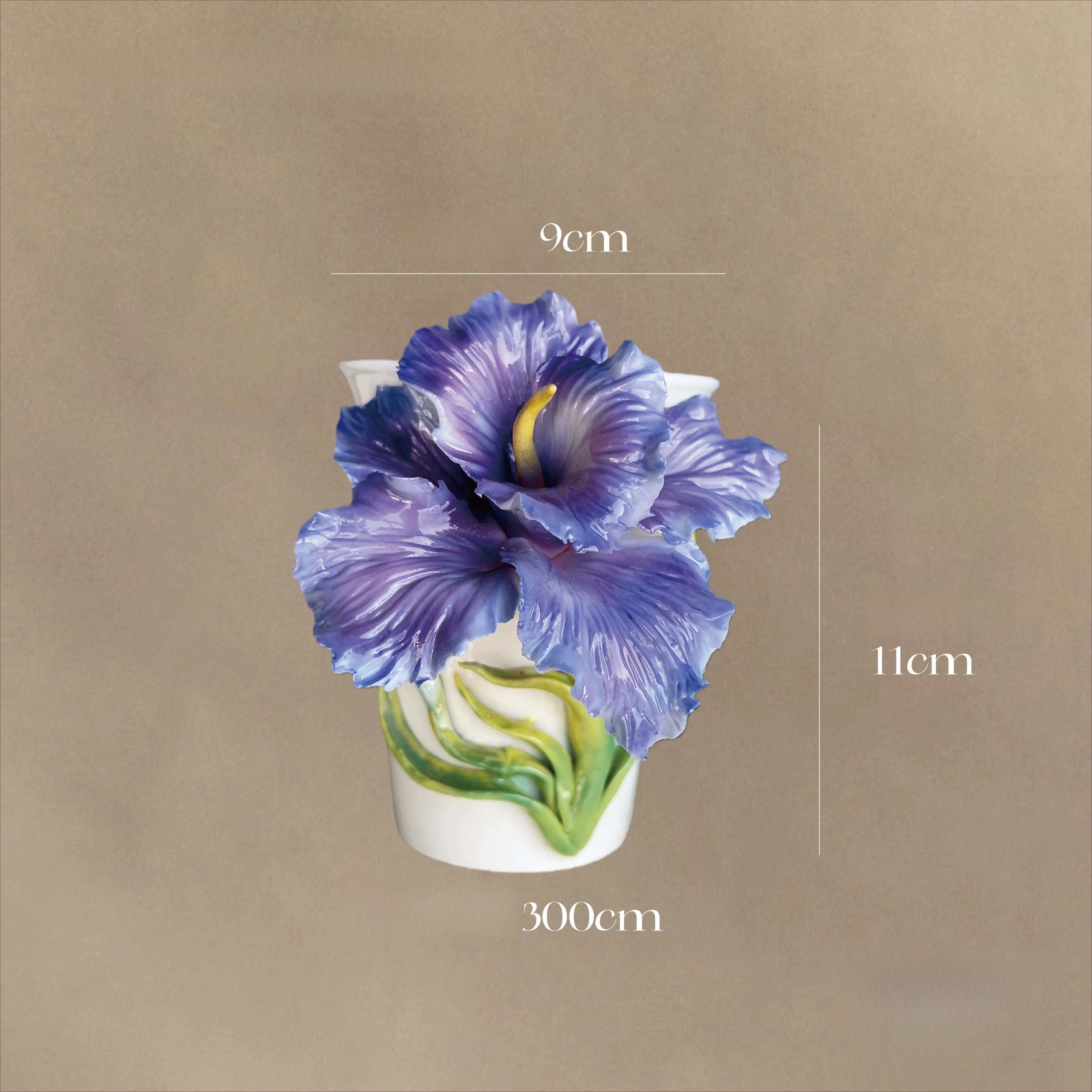 Hand‑Sculpted Purple Iris Flower Ceramic Mug | Artisan 3D Iris Coffee Cup Handmade Decorative Tableware