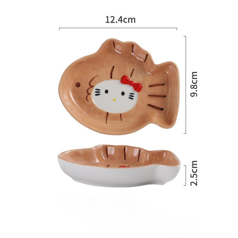 Hello Kitty Shaped Ceramic Dipping Dishes | Multi‑Use Kawaii Trinket Sauce Plates