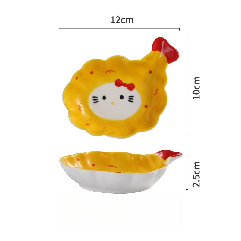 Hello Kitty Shaped Ceramic Dipping Dishes | Multi‑Use Kawaii Trinket Sauce Plates