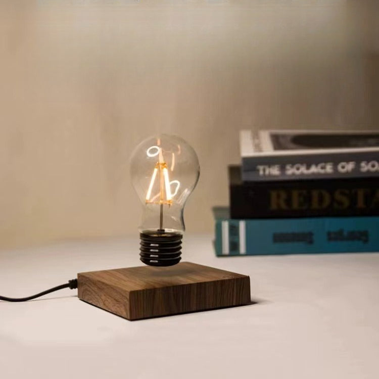 Magnetic Levitating Bulb Lamp - Touch Control LED Floating Light with Wooden Base