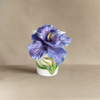 Hand‑Sculpted Purple Iris Flower Ceramic Mug | Artisan 3D Iris Coffee Cup Handmade Decorative Tableware