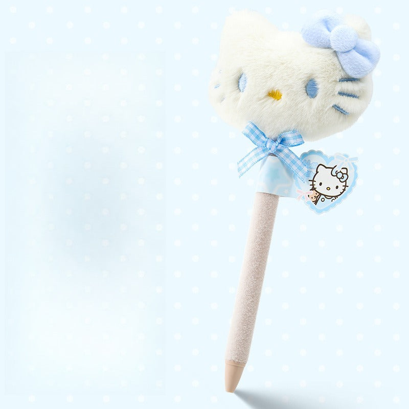 Cute Plush Bread‑Head Cat Retractable Gel Pen | Kawaii Stress Relief Quick‑Dry Black Ink Pen