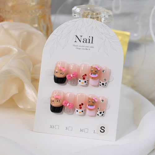 3D Hello Kitty Press On Nails