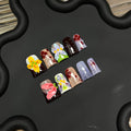 Whimsical 3D Flower Press On Nails | Dark Floral Short Square False Nails