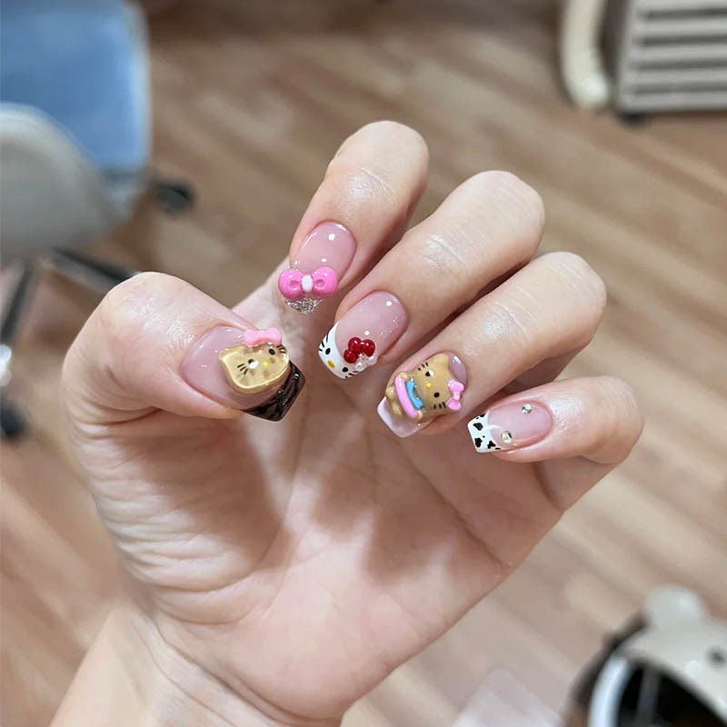 3D Hello Kitty Press On Nails