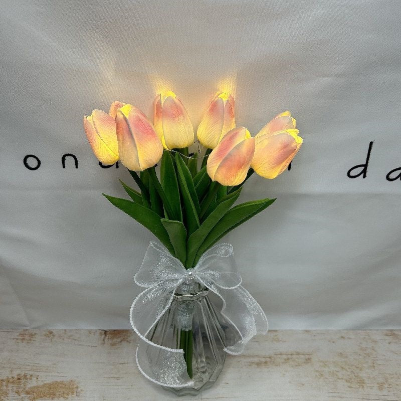 LED Tulip Bouquet Table Lamp - Romantic Artificial Flower Night Light
