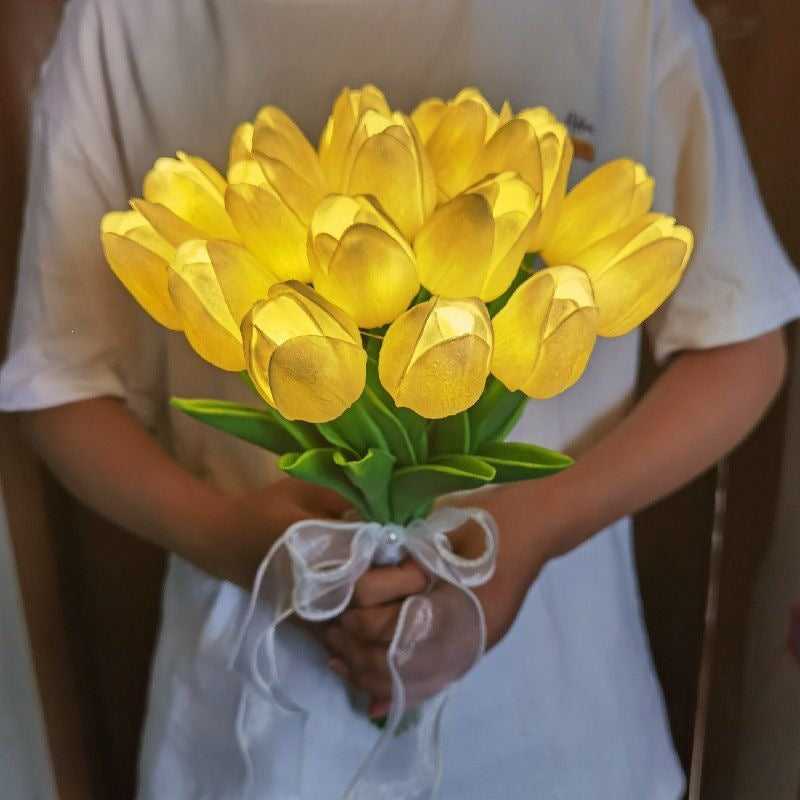 LED Tulip Bouquet Table Lamp - Romantic Artificial Flower Night Light