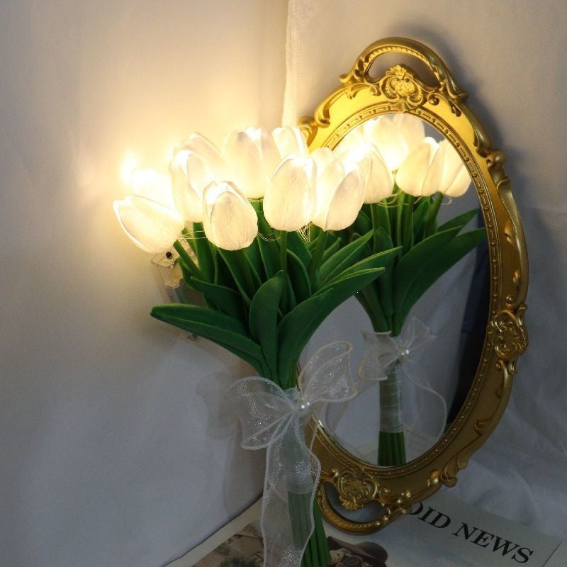 LED Tulip Bouquet Table Lamp - Romantic Artificial Flower Night Light