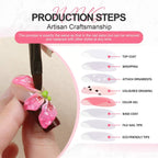 Cute 3D Colorful Butterfly Press On Nails | Summer Pastel Short Square False Nails