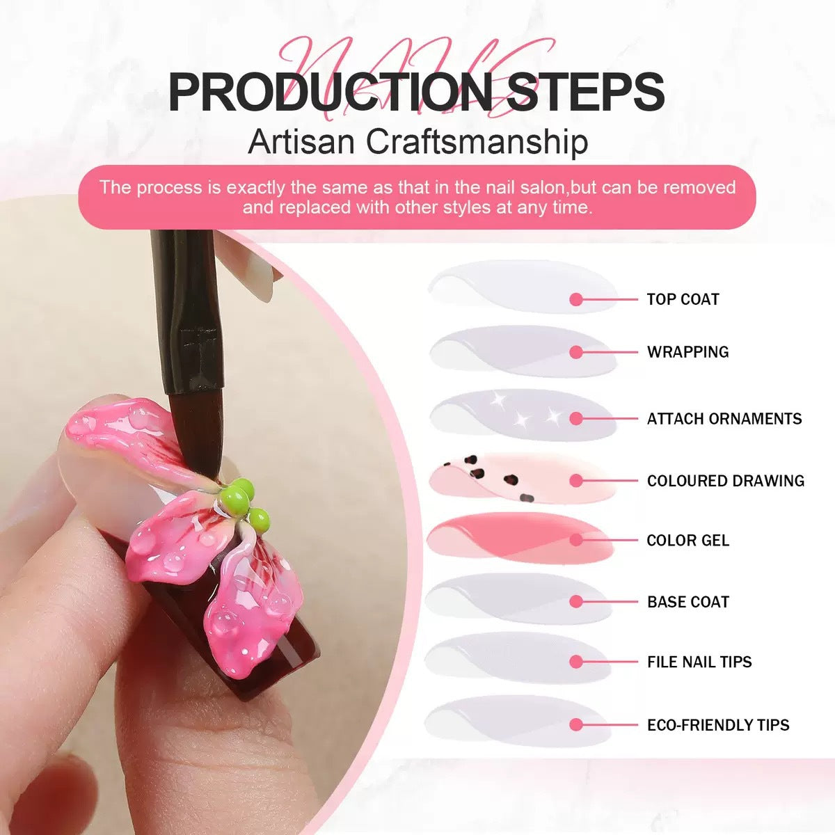 Cute 3D Colorful Butterfly Press On Nails | Summer Pastel Short Square False Nails