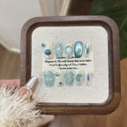 Ocean Blue Cat Eye Press On Nails | 3D Crystal Pearl False Nails