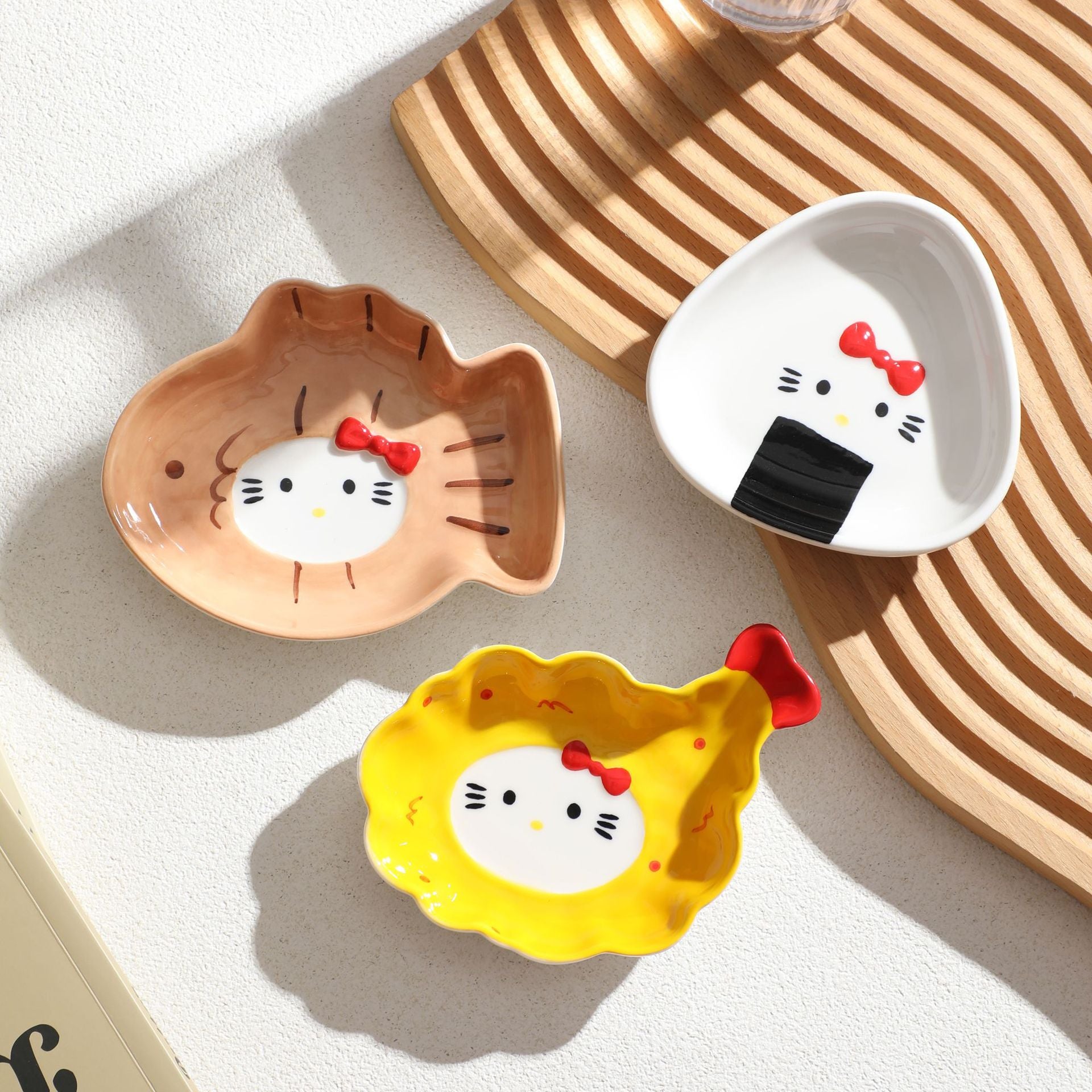 Hello Kitty Shaped Ceramic Dipping Dishes | Multi‑Use Kawaii Trinket Sauce Plates