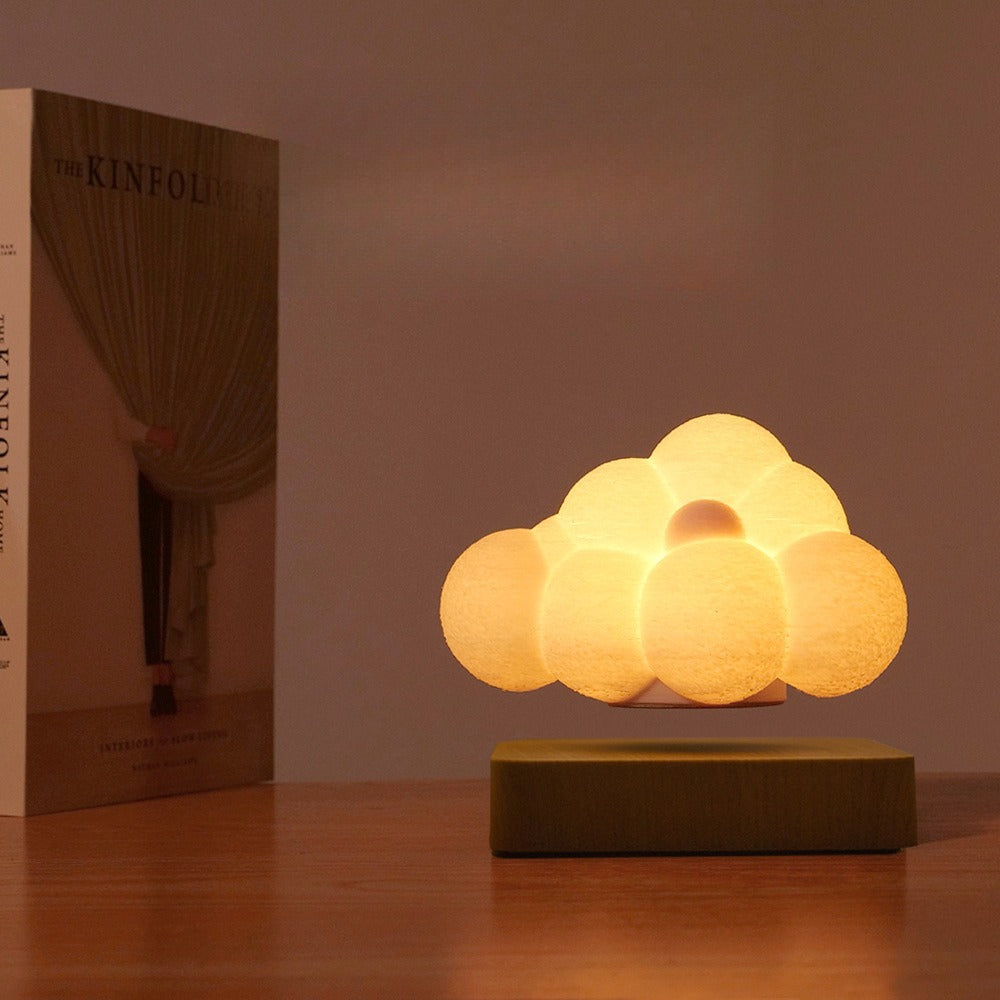 Magnetic Levitating Cloud Night Light | Anti‑Gravity Floating Cloud Ambient Lamp for Bedroom & Desk Decor