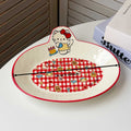 Cute Kitten Ceramic Plate Ins Style Cartoon Cat Breakfast Dessert Fruit Serving Plate