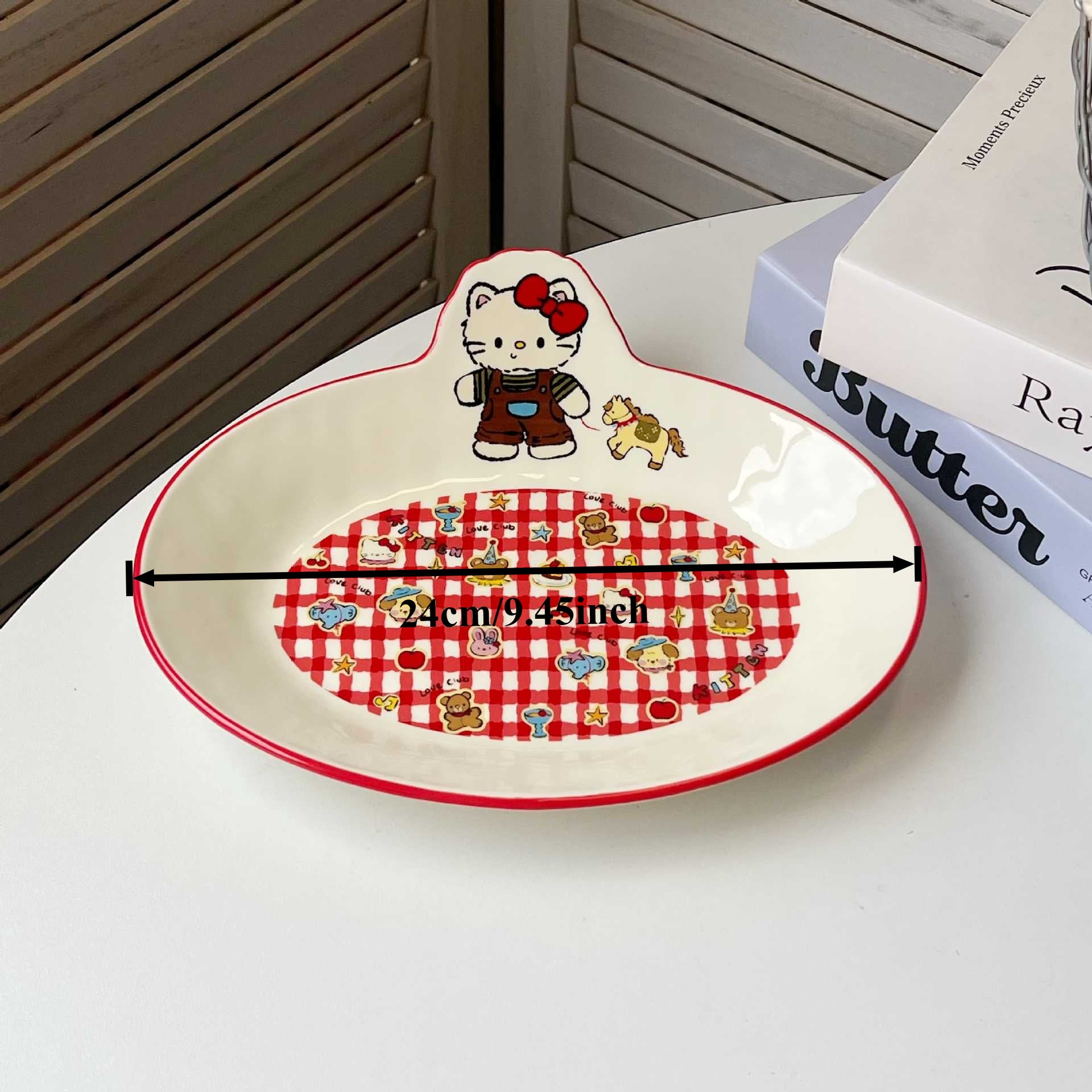 Cute Kitten Ceramic Plate Ins Style Cartoon Cat Breakfast Dessert Fruit Serving Plate